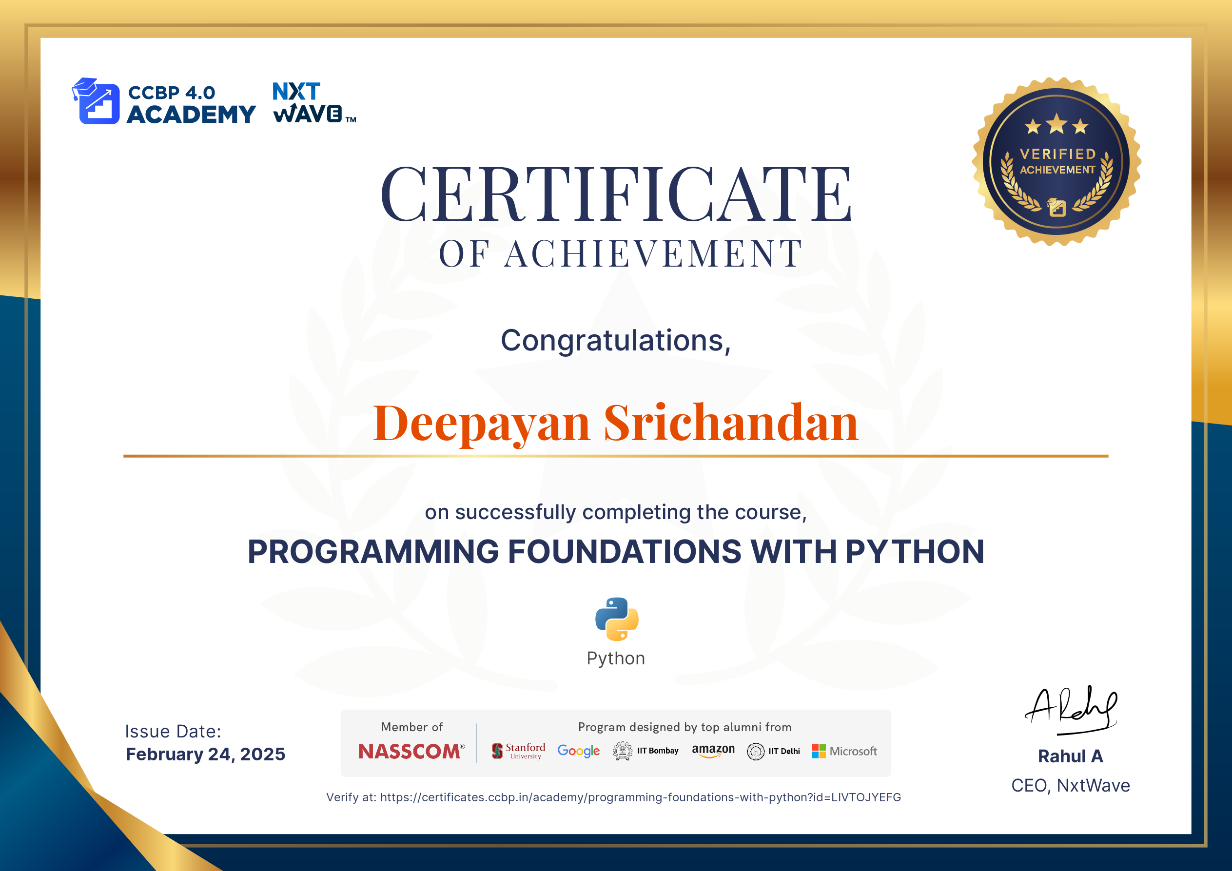 CCBP Web Development Certificate